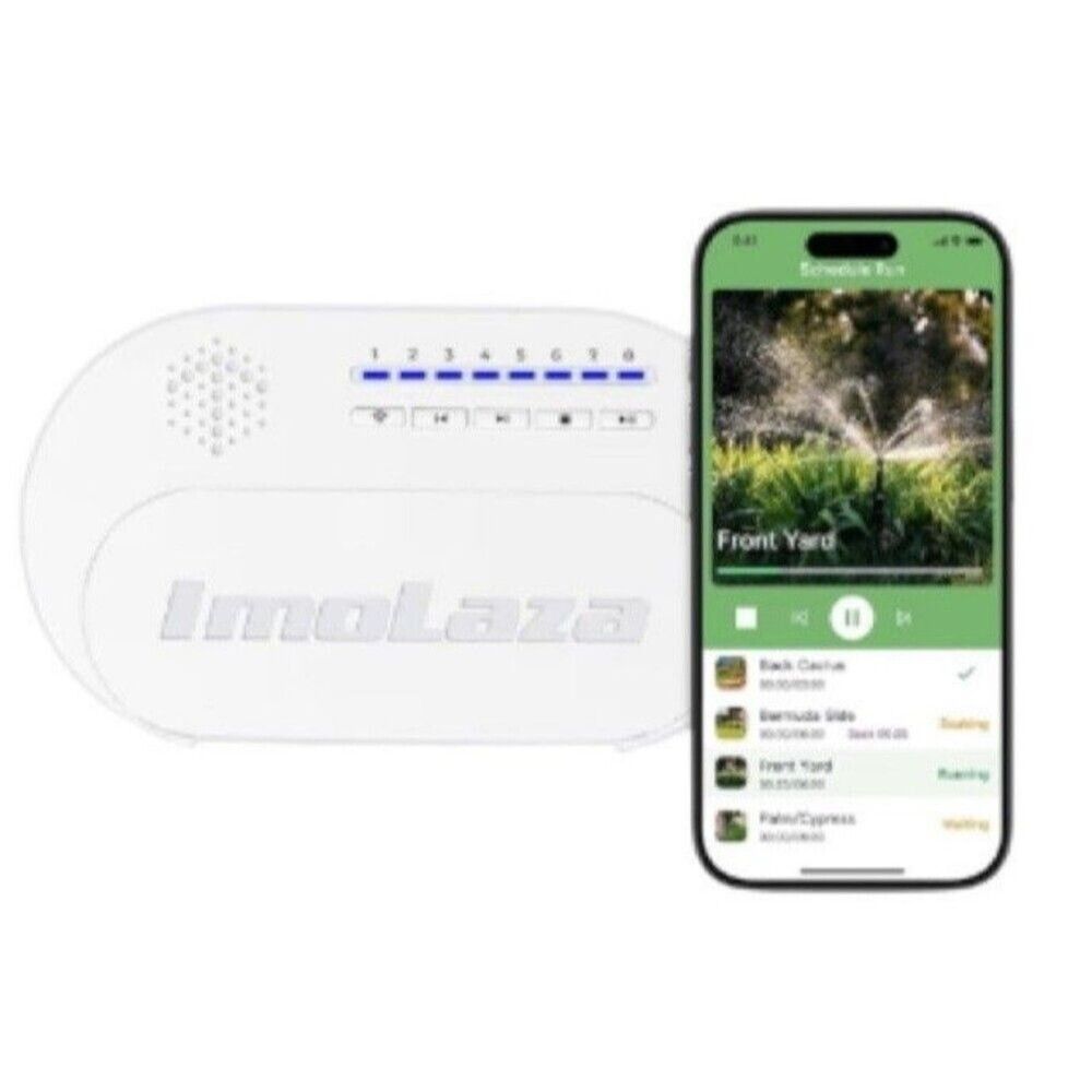 Smart WiFi Sprinkler System Controller ImoLaza 6-Zone Indoor New